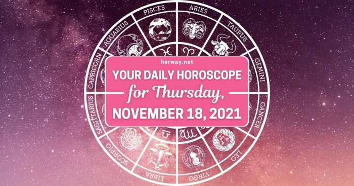 Daily Horoscope For Thursday, November 18, 2021