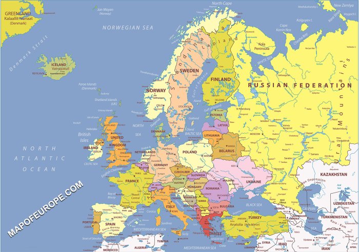 Map of Europe with cities - Ontheworldmap.com