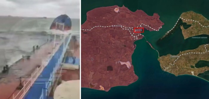 Two Russian oil tankers reportedly sink in Kerch Strait