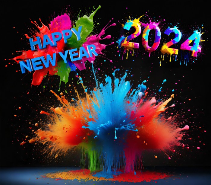 Frohes neues Jahr, 2024, Grußkarte Kostenloses Stock Bild - Public ...