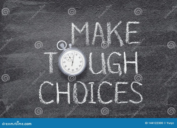 Make tough choices watch stock photo. Image of chalkboard - 144122300