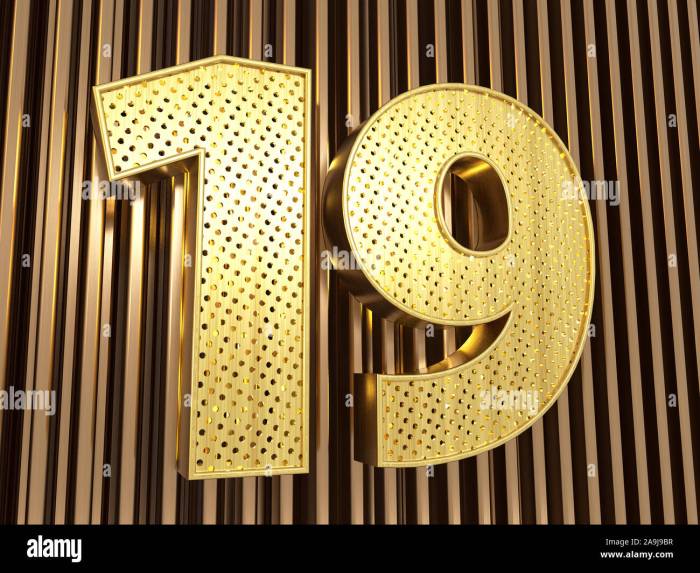 Number 19 Nineteen Red Sign 3D Rendering Isolated On White Background ...