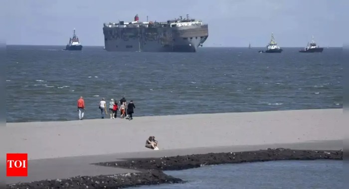 Stranded Turkish Cargo Ship Damaged by Russian Missile Strike on Ukraine